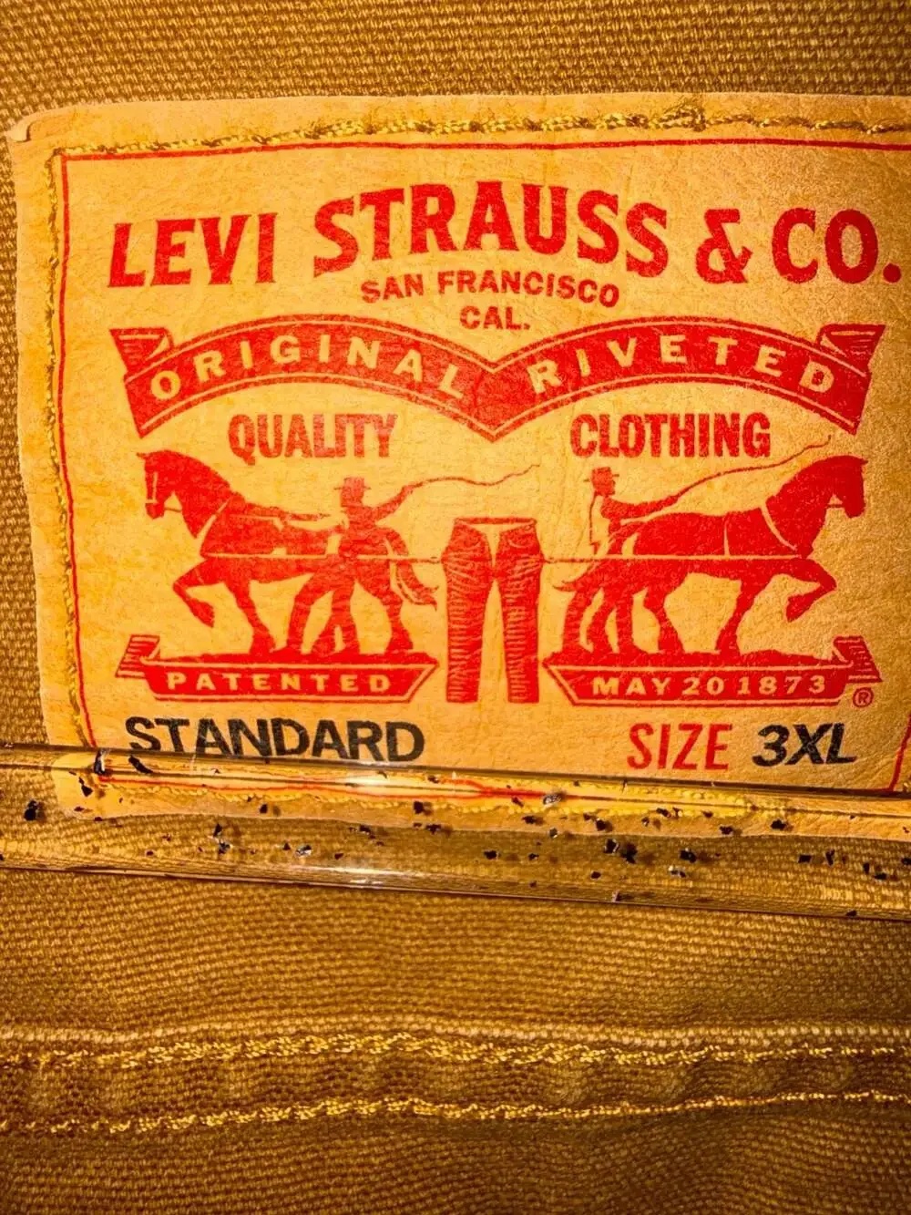 Levi's Trucker Jacket Brown Canvas Cotton Standard Size 3XL